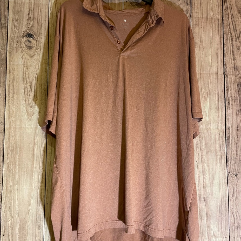 ZELOS Men's dark salmon Polo Shirt